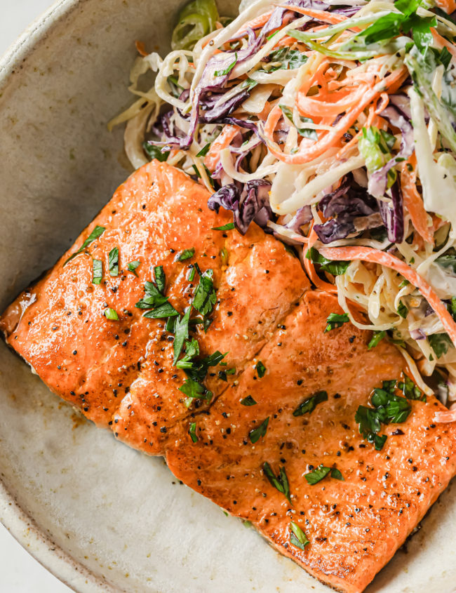 salmon with cabbage slaw